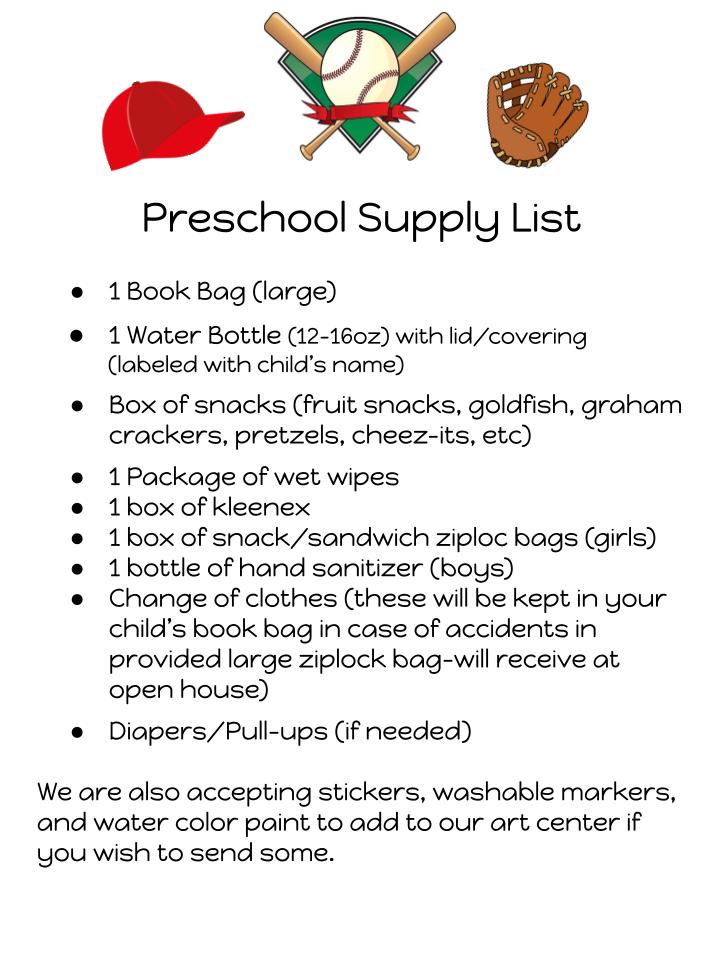 Seward Public Schools Preschool Supply List